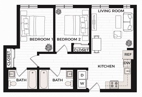 a floor plan of a small apartment